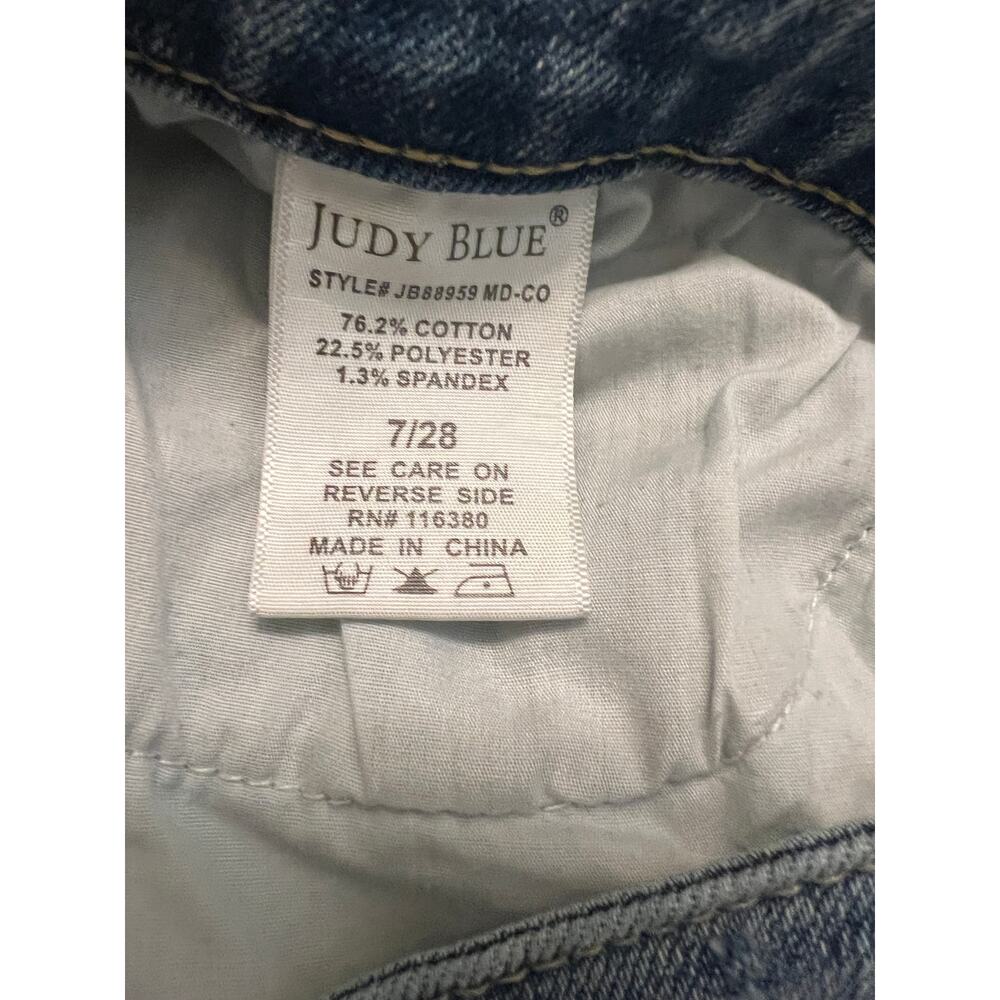 Judy Blue High-Rise Side Panel Barrel Fit Jeans 7/28 Light wash Stretchy Boho - Picture 6 of 10